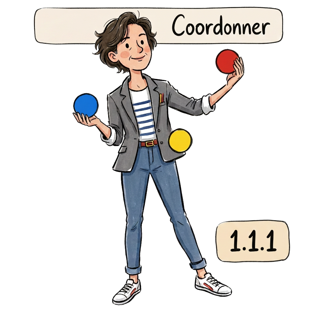 Portrait illustré du profil Coordonner
